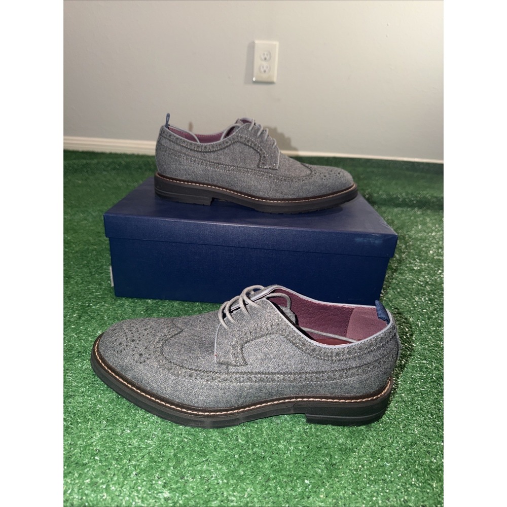 Marc Nolan August Wingtip Lace Up Dress Shoes Men's Size 7 Gray Leather Oxford